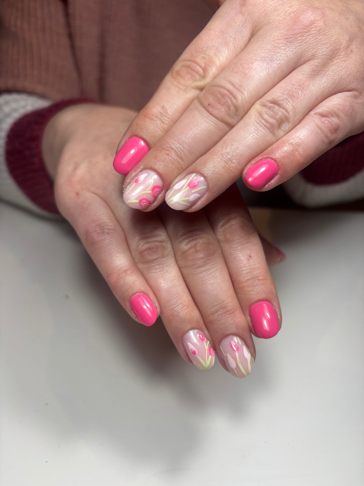 Bijwerking ander salon (met verlening) + medium nailart €76